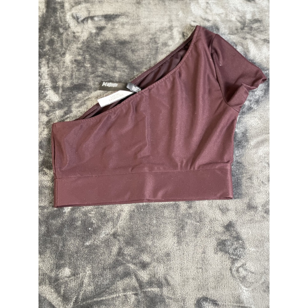 PINK Victoria's Secret Tank Top Crop Top Shirt One Over Left Shoulder Maroon XS